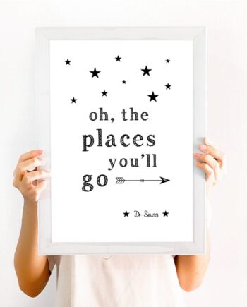 Dr Seuss Quote Print - oh the places you'll go