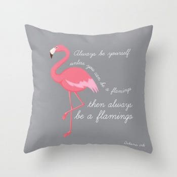Flamingo cushion in Grey - always be a flamingo