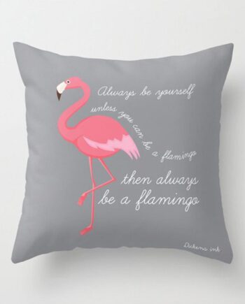 Flamingo cushion in Grey - always be a flamingo