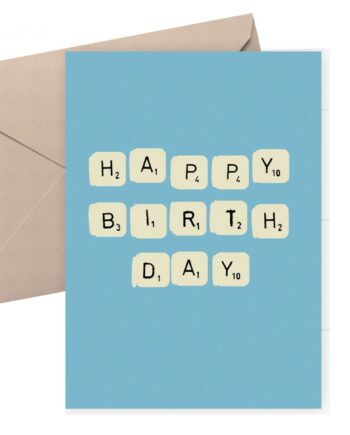 Birthday card - scrabble birthday card - blue