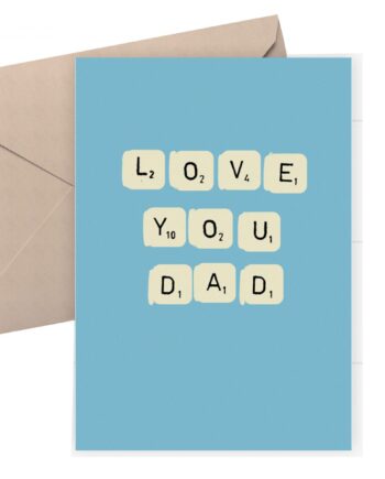 Love you Dad - birthday or Father's Day card - with a blue background