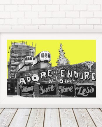 Village Underground (Yellow), East London Art Print