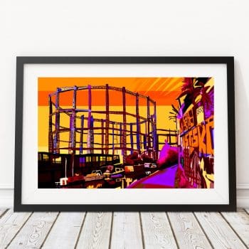 Bethnal Green Gas Holders Sunset, East London Art Print