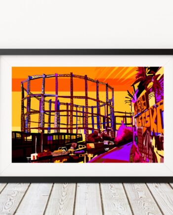 Bethnal Green Gas Holders Sunset, East London Art Print