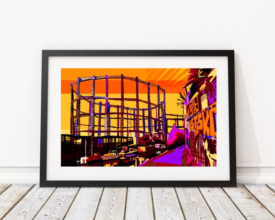 Bethnal Green Gas Holders Sunset, East London Art Print