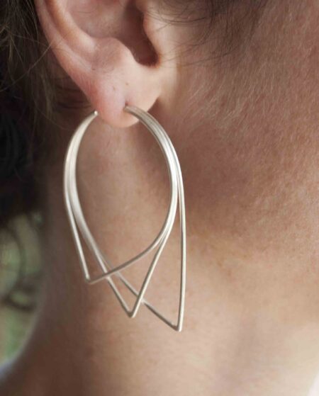 Urbs - Large Silver Geometric Earrings
