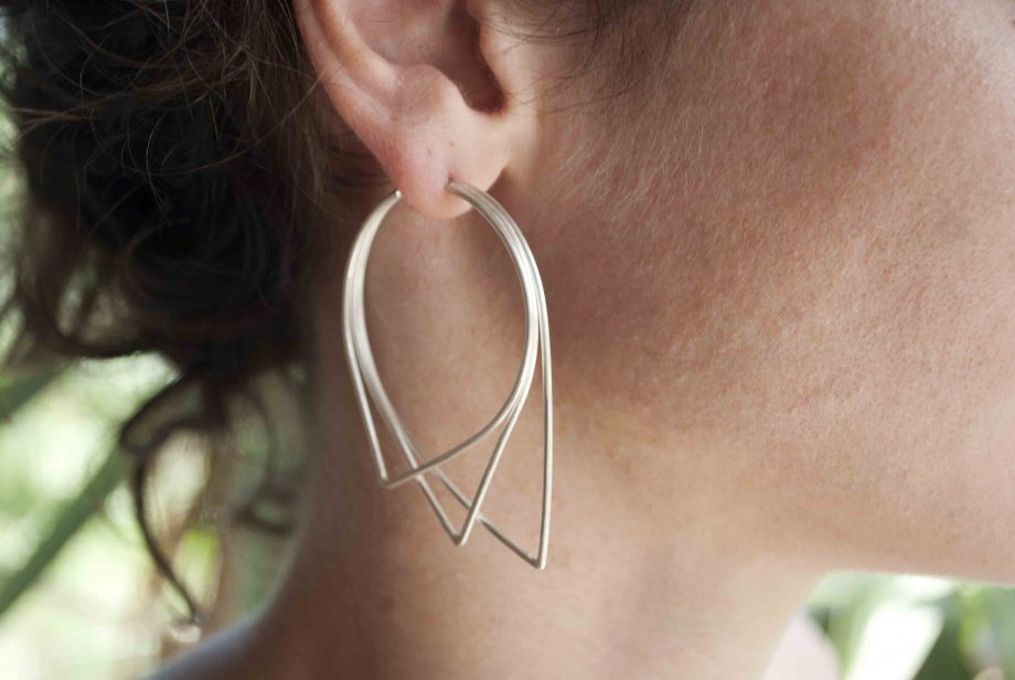 Urbs - Large Silver Geometric Earrings
