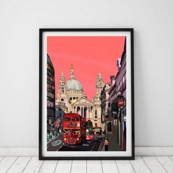 St Pauls Cathedral (Pink Sky) London Art Print