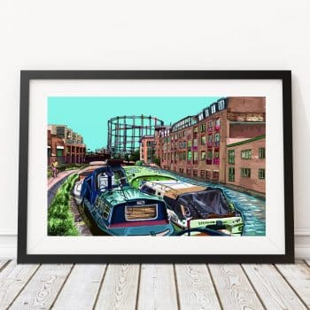 Regent's Canal London Fields (Green Sky) East London Art Print