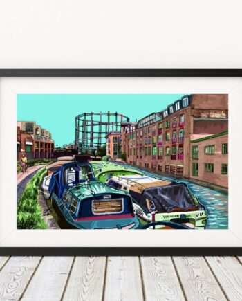 Regent's Canal London Fields (Green Sky) East London Art Print
