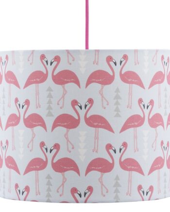 Flamingo Flourish lampshade, ice blue