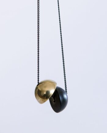 Brass and black ball necklace