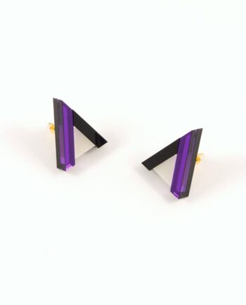 FORM014 Earrings – Purple, Black, Ivory