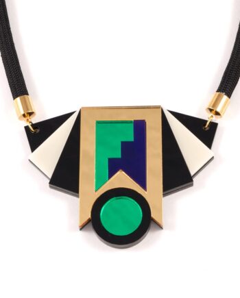 FORM019 Necklace - Gold, Purple, Green