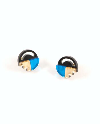 FORM022 Earrings – Skyblue, Gold