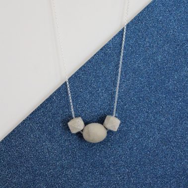 Concrete Necklace With Sterling Silver Chain