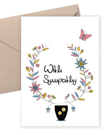 sympathy. card with floral print