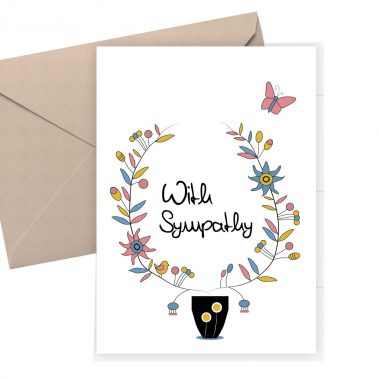 sympathy. card with floral print