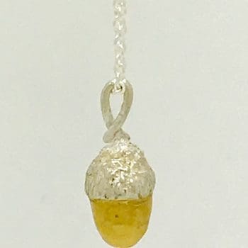 Silver and Gold Acorn Necklace