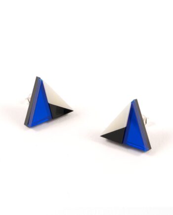 FORM011 Earrings – Blue, Black, Ivory