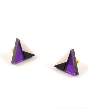 FORM011 Earrings – Purple, Black, Ivory