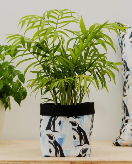 African penguin Print Textile Plant Pot