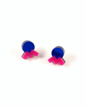 FORM013 Earrings - Blue, Pink