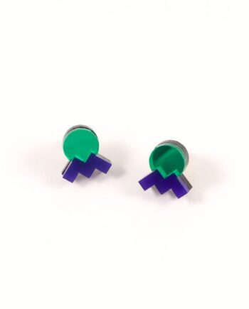 FORM013 Earrings - Green, Purple