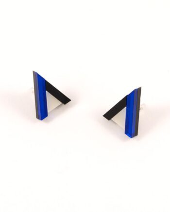 FORM014 Earrings – Blue, Black, Ivory