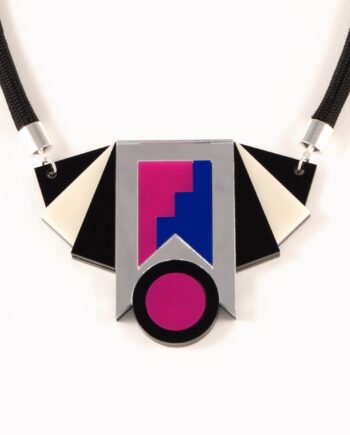 FORM019 Necklace - Silver, Blue, Pink