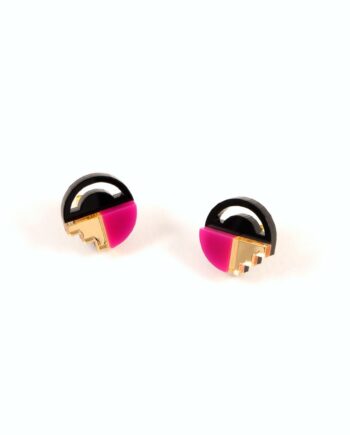 FORM022 Earrings – Pink, Gold