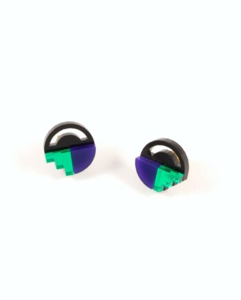 FORM022 Earrings – Green, Purple