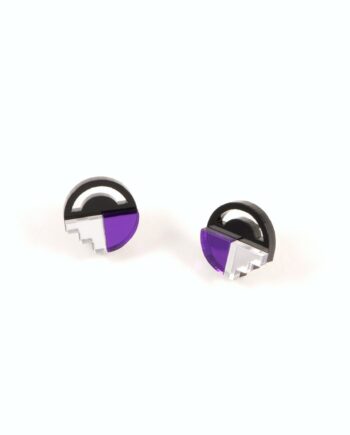 FORM022 Earrings – Silver, Mirror Purple