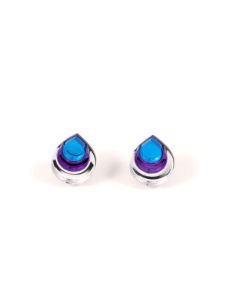 FORM031 Earrings - Silver, Purple, Skyblue