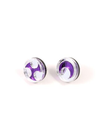 FORM032 Earrings - Silver, Mirror Purple