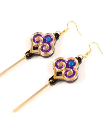 FORM035 Earrings - Gold, Purple, Skyblue