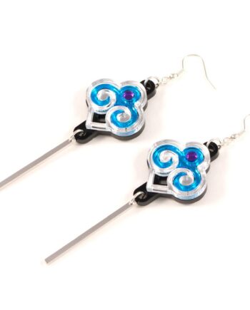 FORM035 Earrings - Silver, Skyblue, Purple