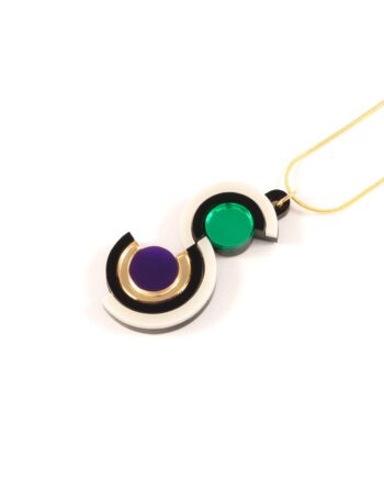 FORM037 Necklace - Gold, Purple, Green