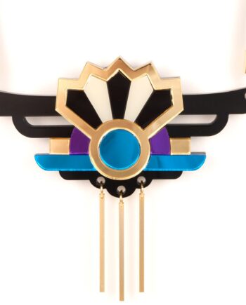 FORM038 Necklace - Gold, Skyblue, Purple