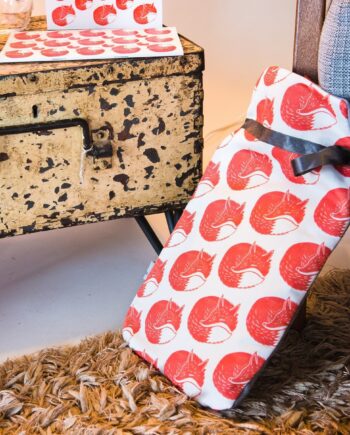 Fox Print Hot Water Bottle