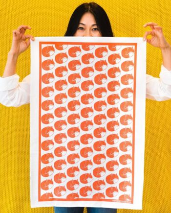 Fox Print Tea Towel