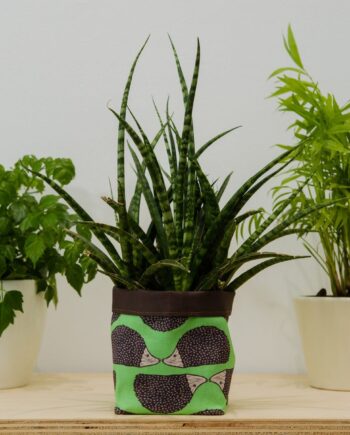 Hedgehog Print Textile Plant Pot