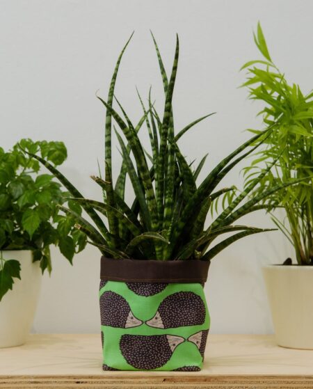 Hedgehog Print Textile Plant Pot
