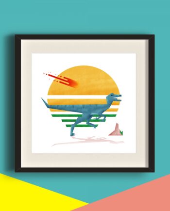 Velociraptor Dinosaur Art Print