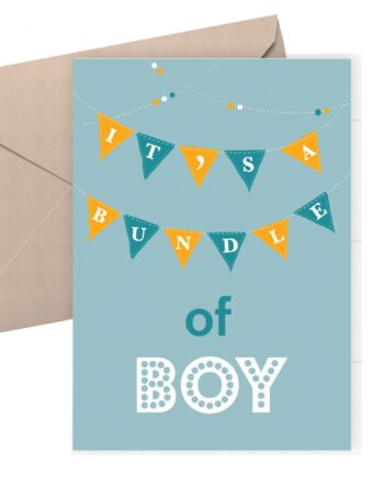 New baby card - bunting card - congratulations it's a boy