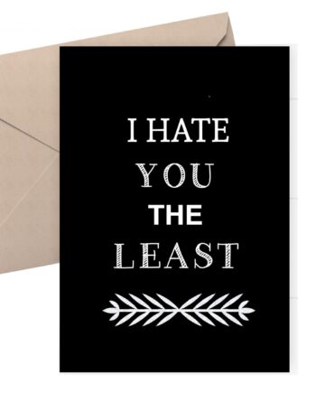 Funny Valentine's card /  I hate you the least