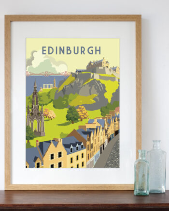 Edinburgh - Retro Style Art Print