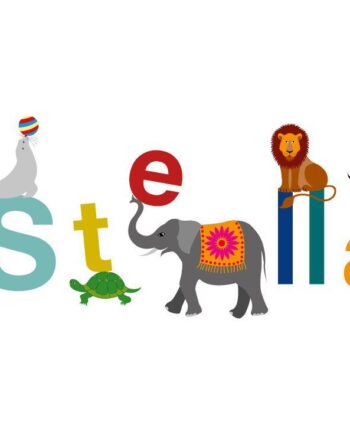 Kid's Alphabet Animal Name Print - Personalised Print 30cm x 40cm