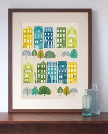 New York Brooklyn Brownstone Houses Art Print