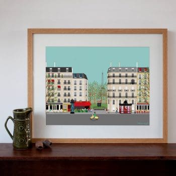 Paris Street Scene Art Print Daytime